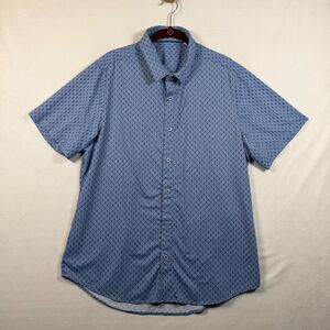 Infinity Linearflex Shirt Men’s L Blue Geo Print Short Sleeve Stretch